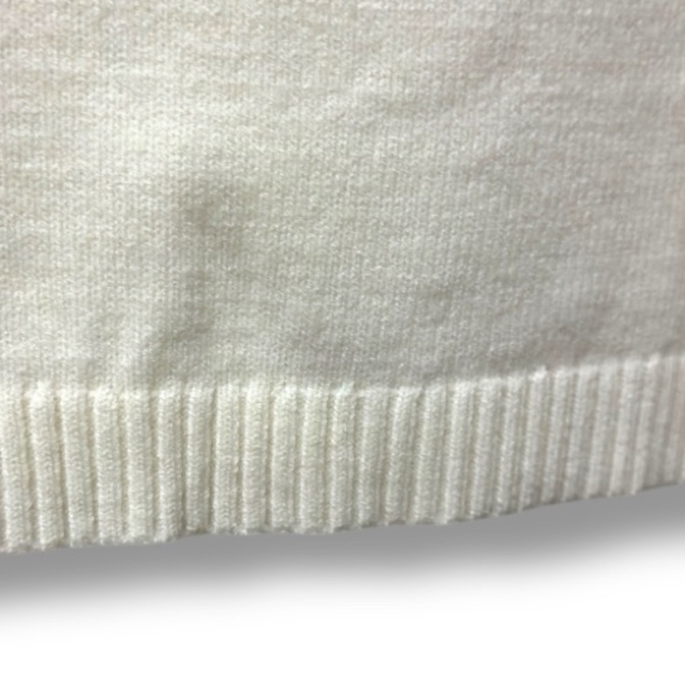 512 PRETTY GARDEN | NWOT Women’s Cream Off-Shoulder Foldover Neck Sweater (sz M) - Picture 8 of 16